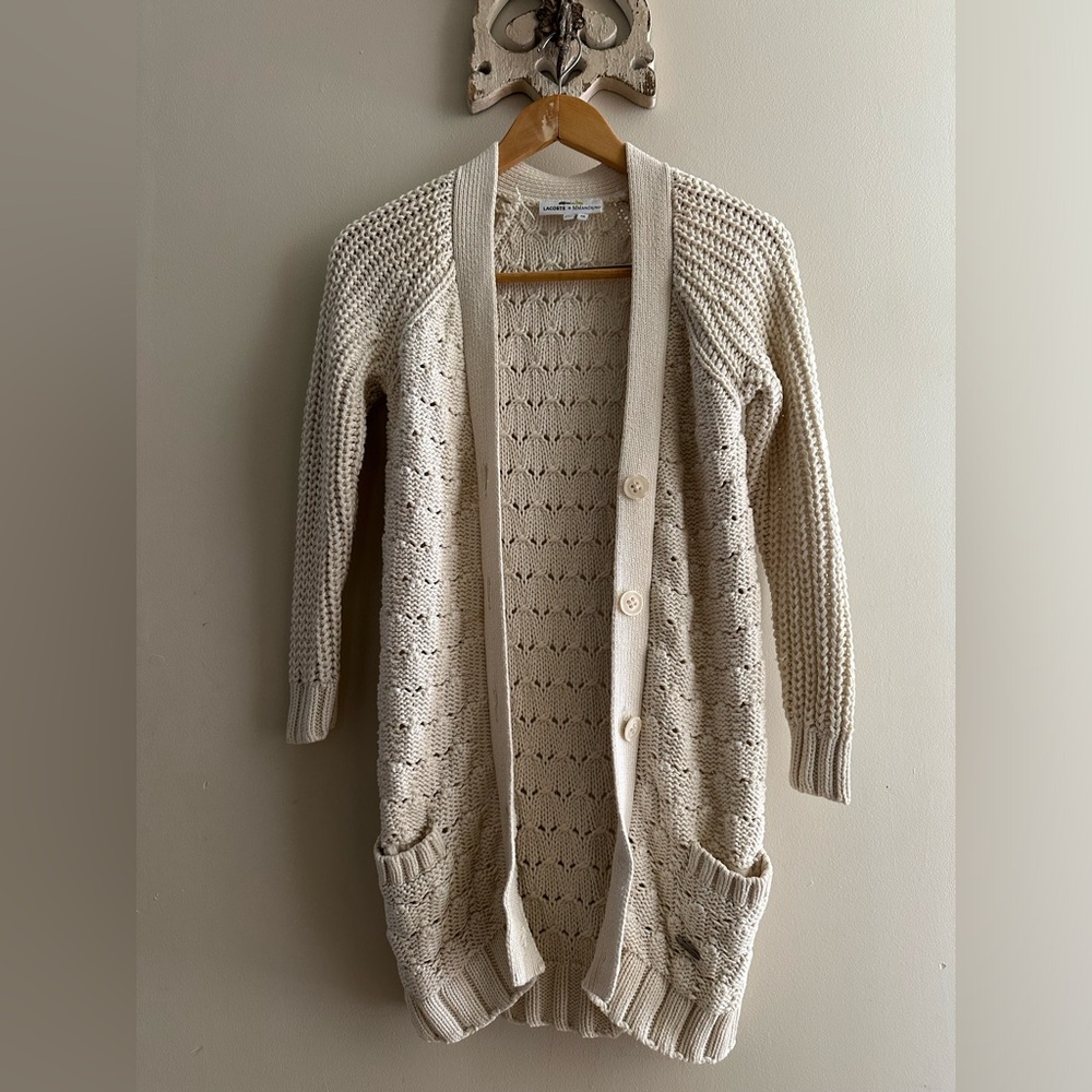 Lacoste & Malandrino Chunky Knit Button
Cardigan Womens Size XS
